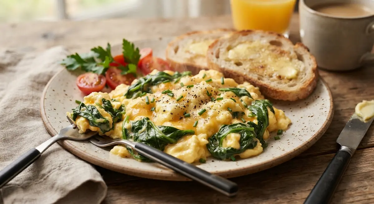 Scrambled Eggs with Spinach